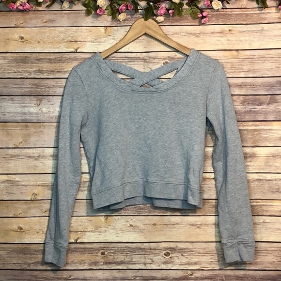 Lucy Sweaters - Lucy Crop Sweater with Criss Cross Back Design